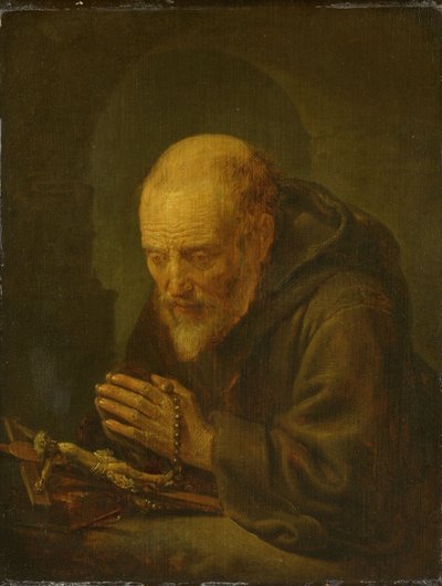 A Hermit Praying by Gerrit Dou